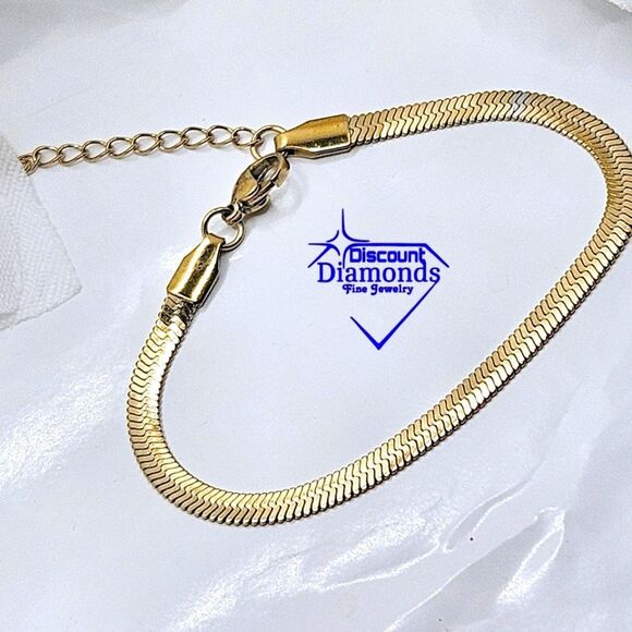 18K Yellow Gold on Titanium Steel Snake Design Bracelet - Picture 2 of 8